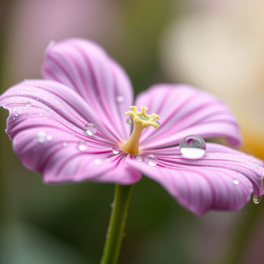 Healthy flower with dewdrops