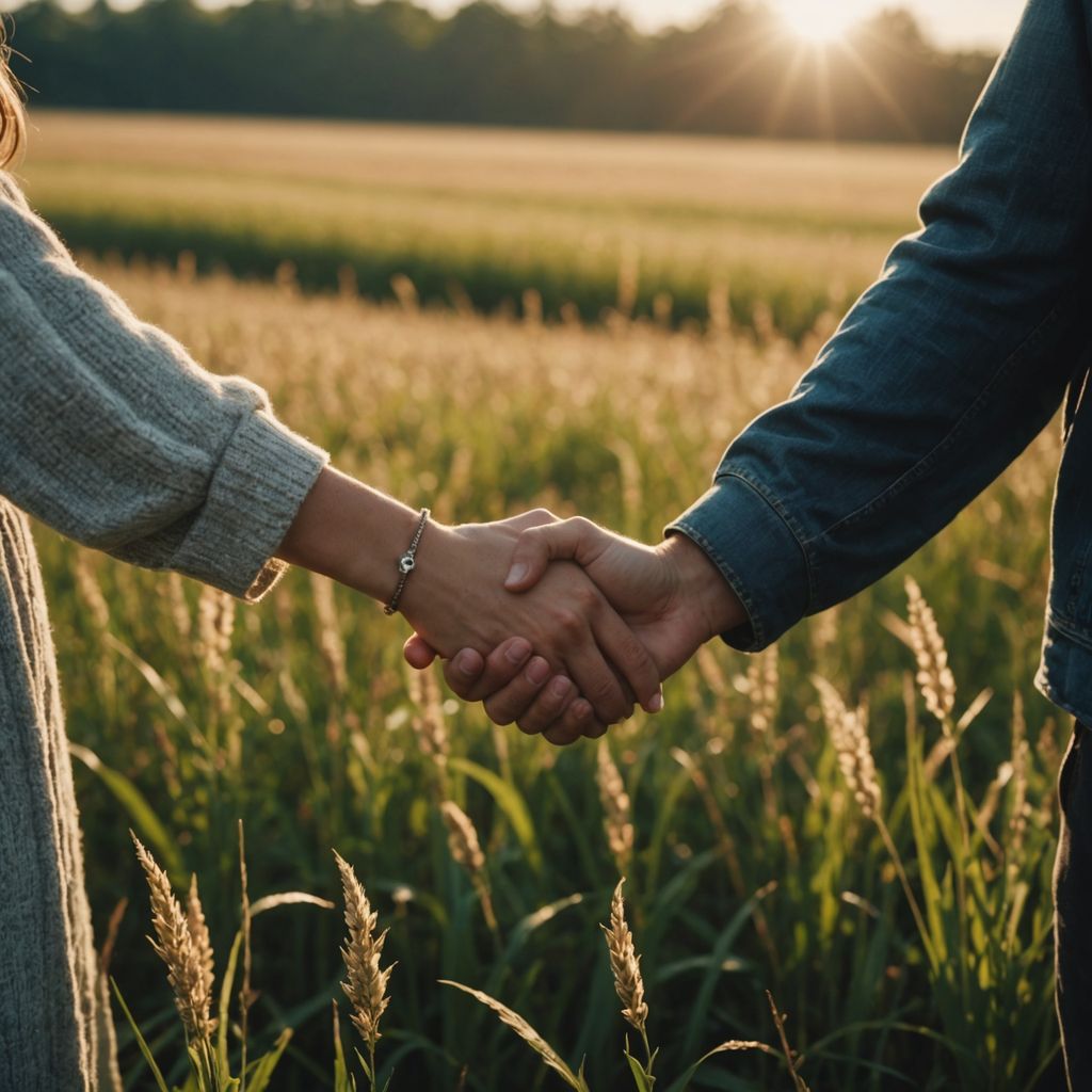 Couple holding hands in sunlight, symbolizing health