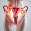 Hyper-realistic image of female reproductive system with adenomyosis.