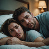 Couple in bed, worried about yeast infection after intercourse