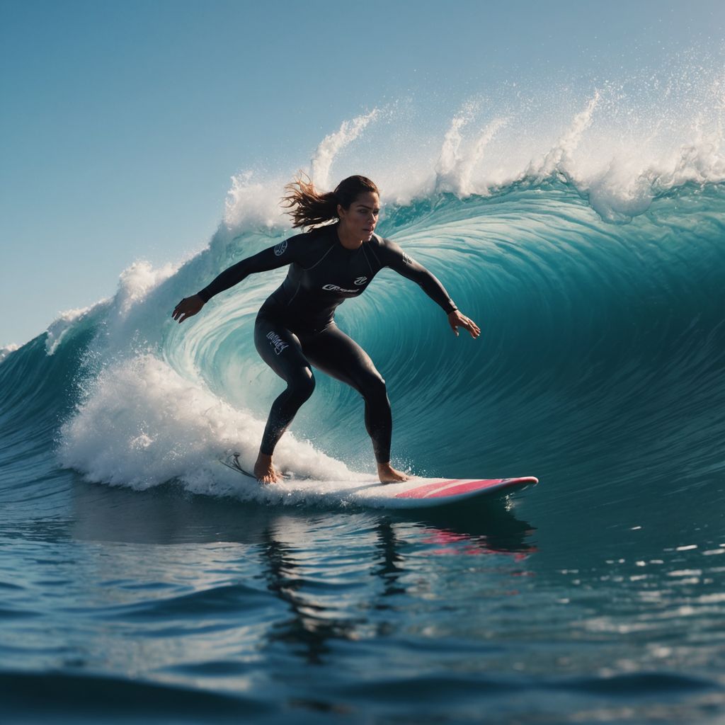 Silvana Lima riding a wave during a surf contest.