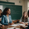 Teacher and students talking about menstrual health in class