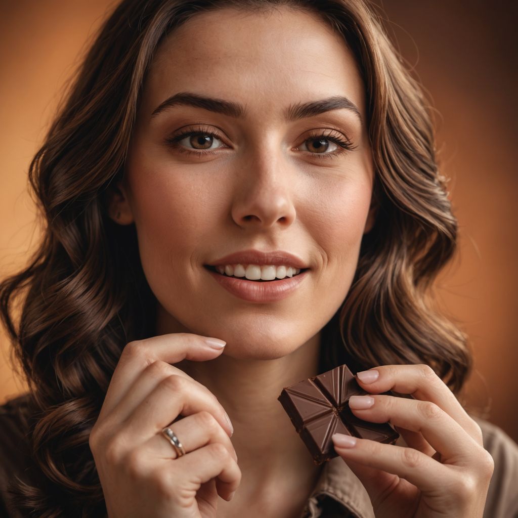 Woman enjoying chocolate close-up