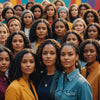 Diverse women standing together, symbolizing unity and empowerment for International Women's Day.