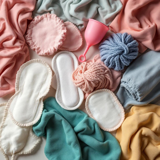 Hyper-realistic image of reusable period products.