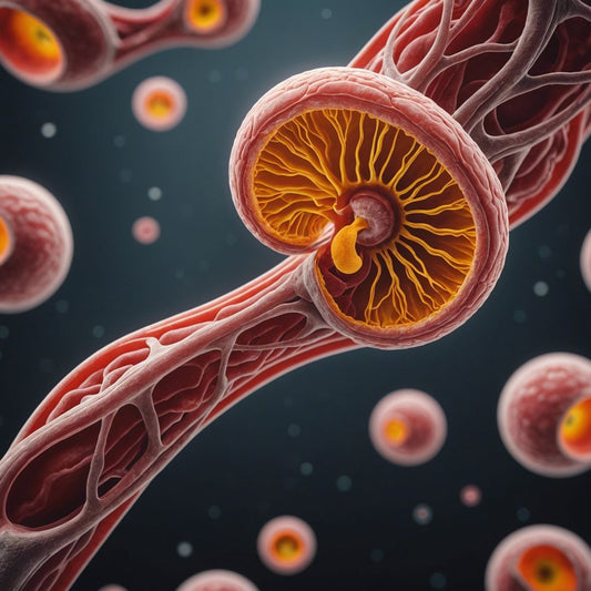 Diagram showing endometriosis impact on uterus and nearby organs.