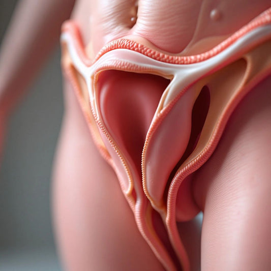 Close-up of a healthy female reproductive system anatomy.