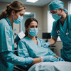 Healthcare workers assisting a patient during COVID-19 pandemic.