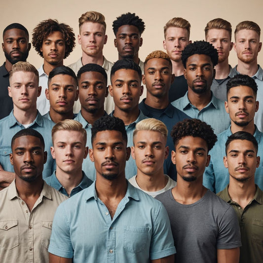 Diverse group of confident trans men standing together.