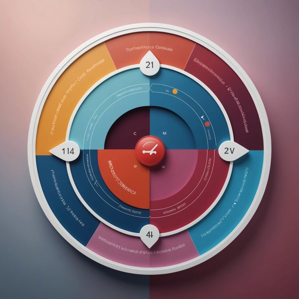 Circular diagram showing the four phases of the menstrual cycle with icons and colors for each phase.