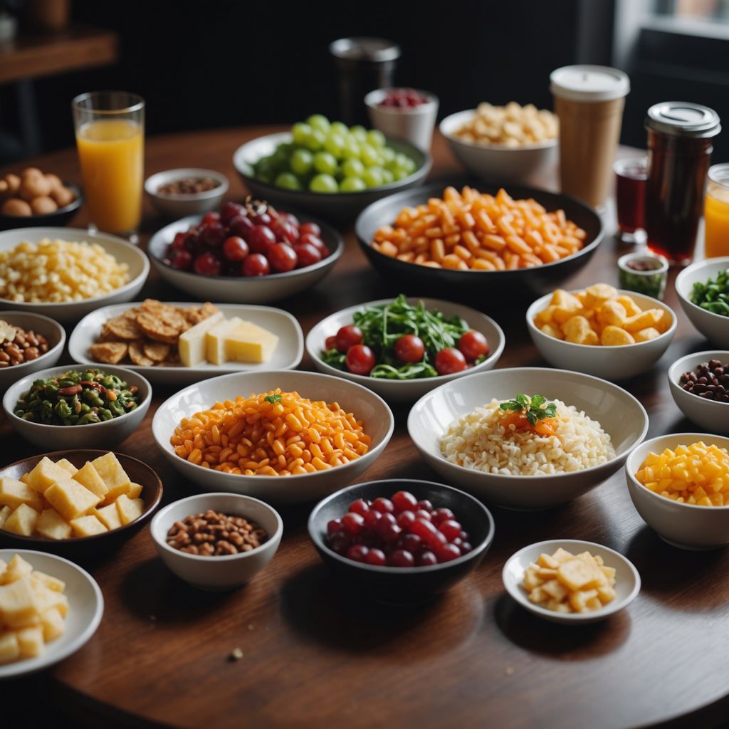 Assorted bladder-friendly foods displayed on a wooden table.