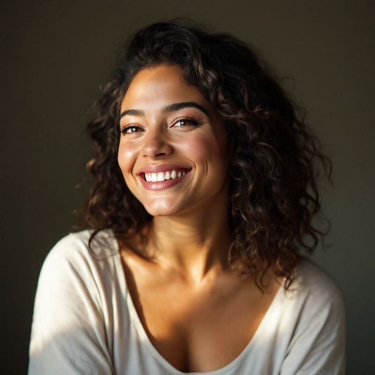 Portrait of brave woman Steph Thompson smiling confidently.