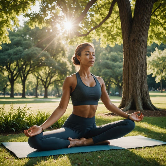 Woman doing yoga in a park