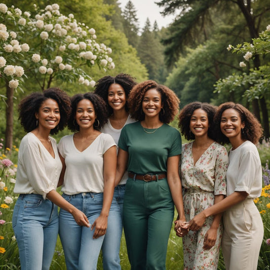 Diverse women smiling and holding hands