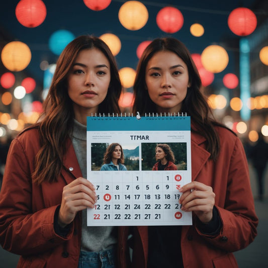 Two women with synchronized calendars and menstrual cycle icons